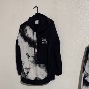 Anti Social Black and White Hoodie and Joggers Set